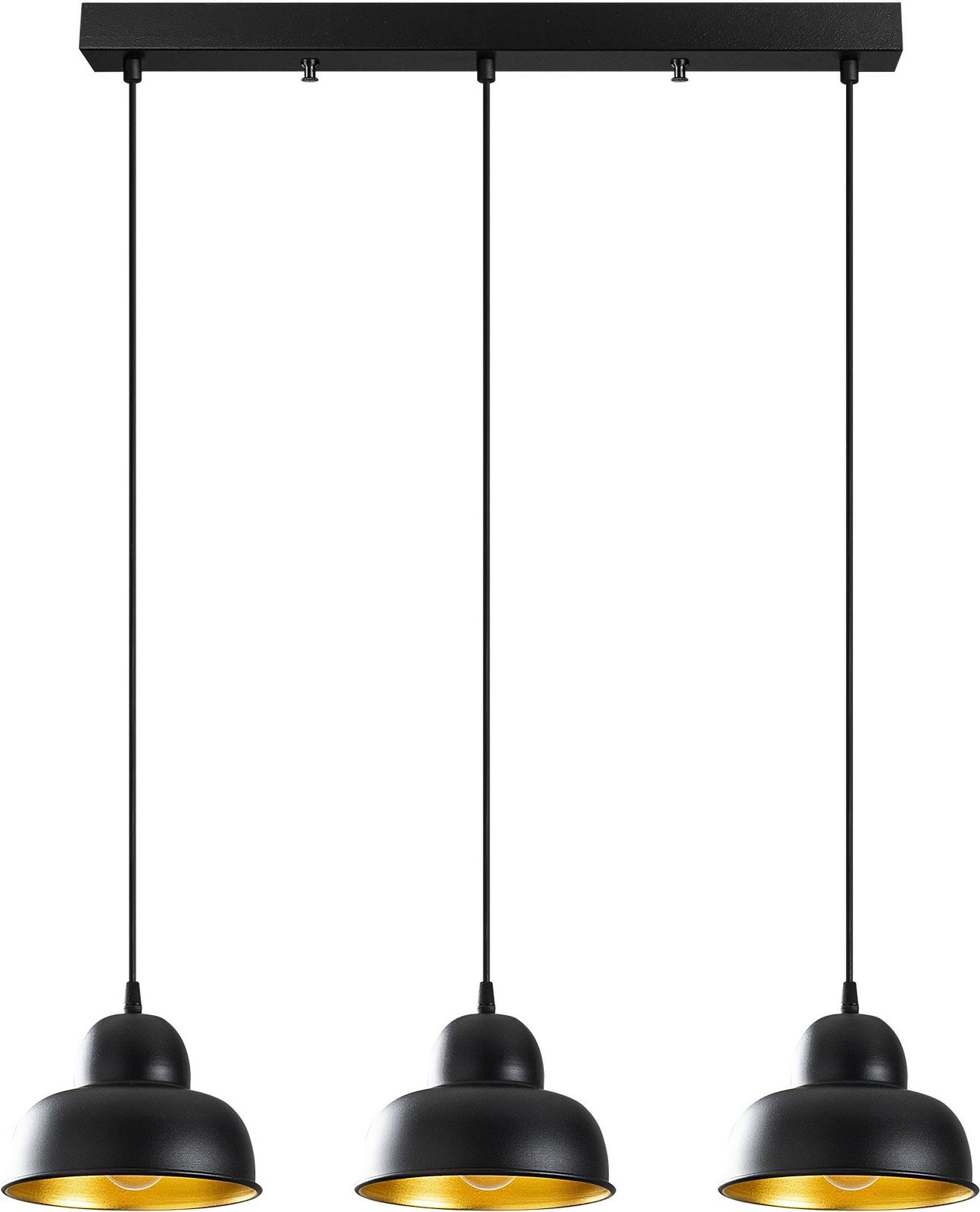 Llambë tavani Opviq, Berceste, e zezë, 3 drita, 70x40cm