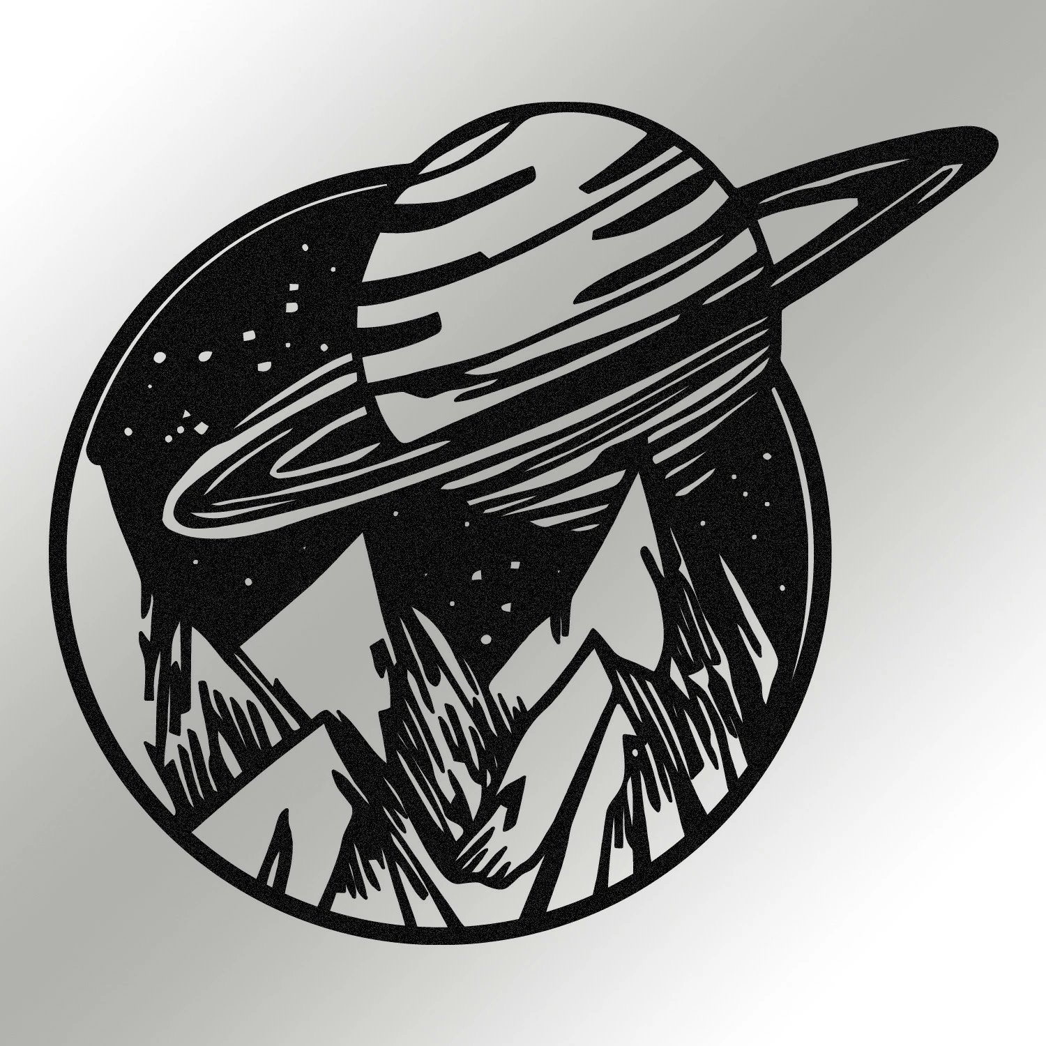 Aksesor dekorativ metalik për mur, Wallity Venus, ngjyrë e zezë, 56x50cm