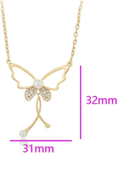 Qafore me varëse në formë fluture e praruar në ar, 14K QA17