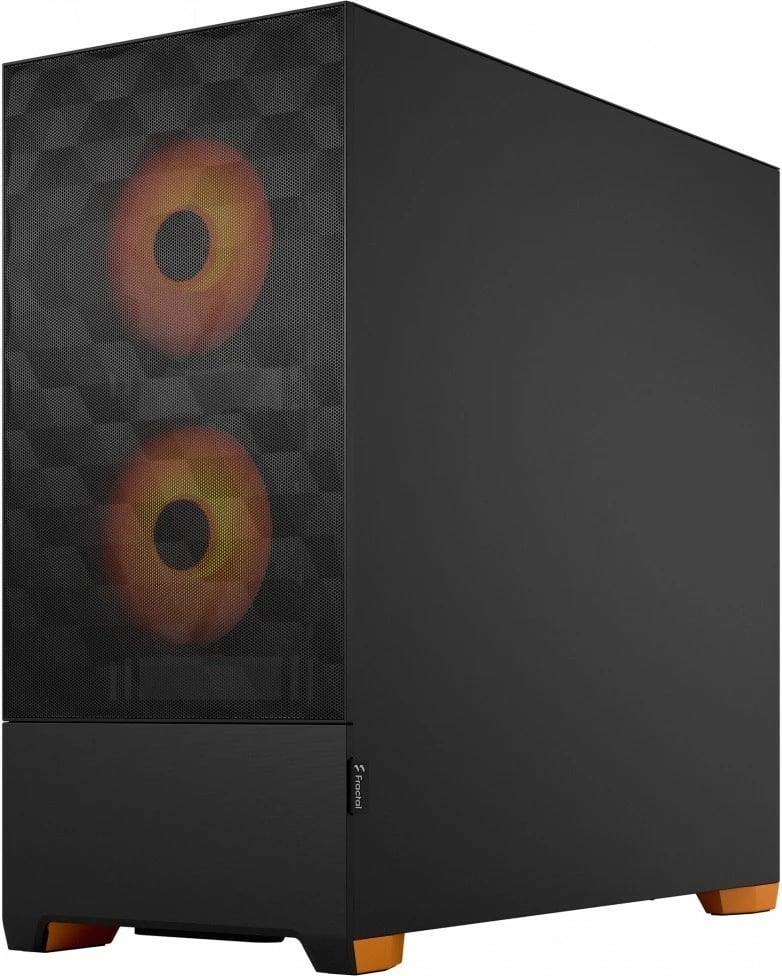 Kasë Fractal Design Pop Air TG Clear Tint RGB, Midi Tower, ATX, Micro ATX, Mini ITX, e zezë/portokalli