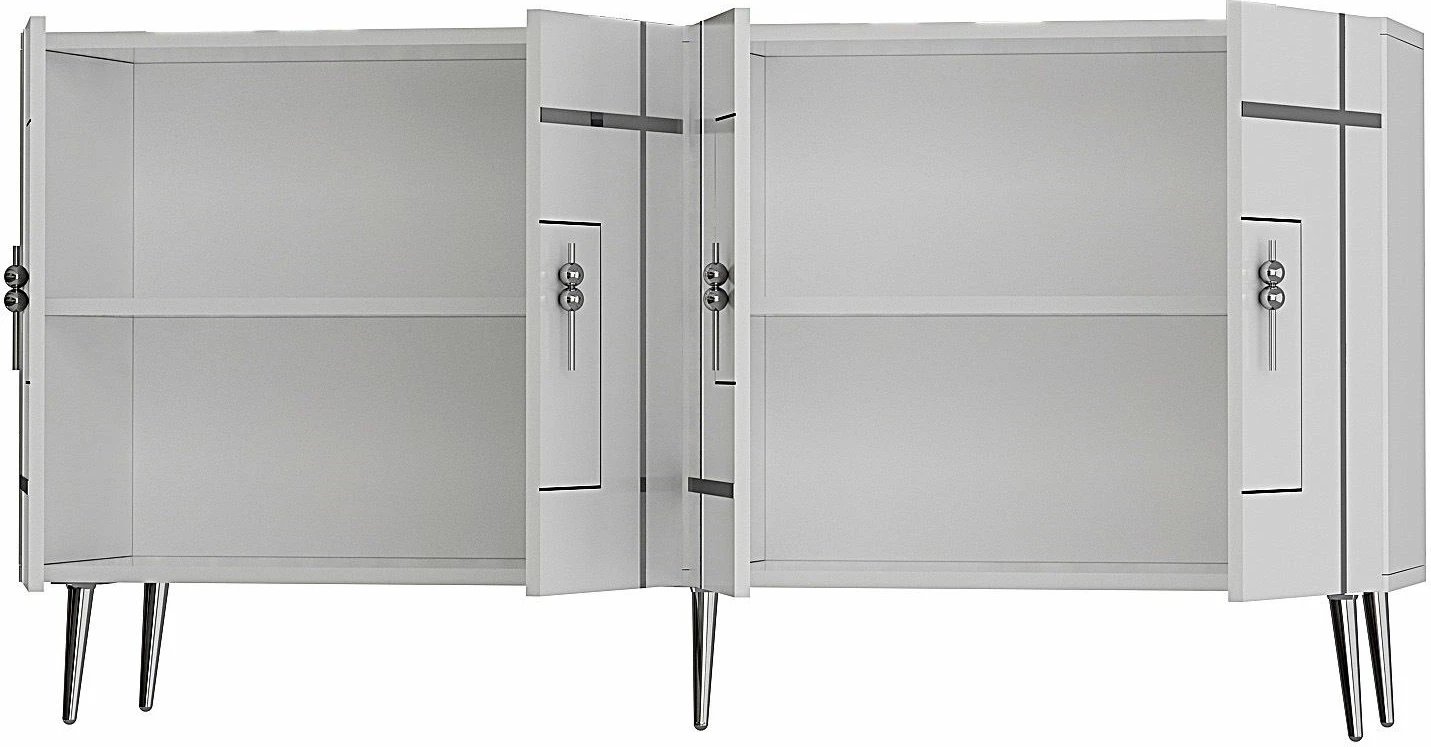 Konsol Skye Decor, Line KB150, e bardhë, argjend