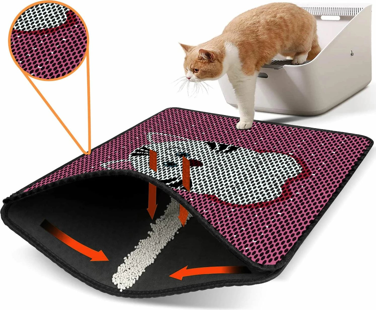 Tapet për rërë mace, shumëngjyrësh, Paws & Whiskers, Nrszn0025