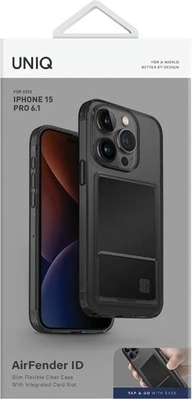 Mbështjellës UNIQ Air Fender ID për iPhone 15 Pro, Gri