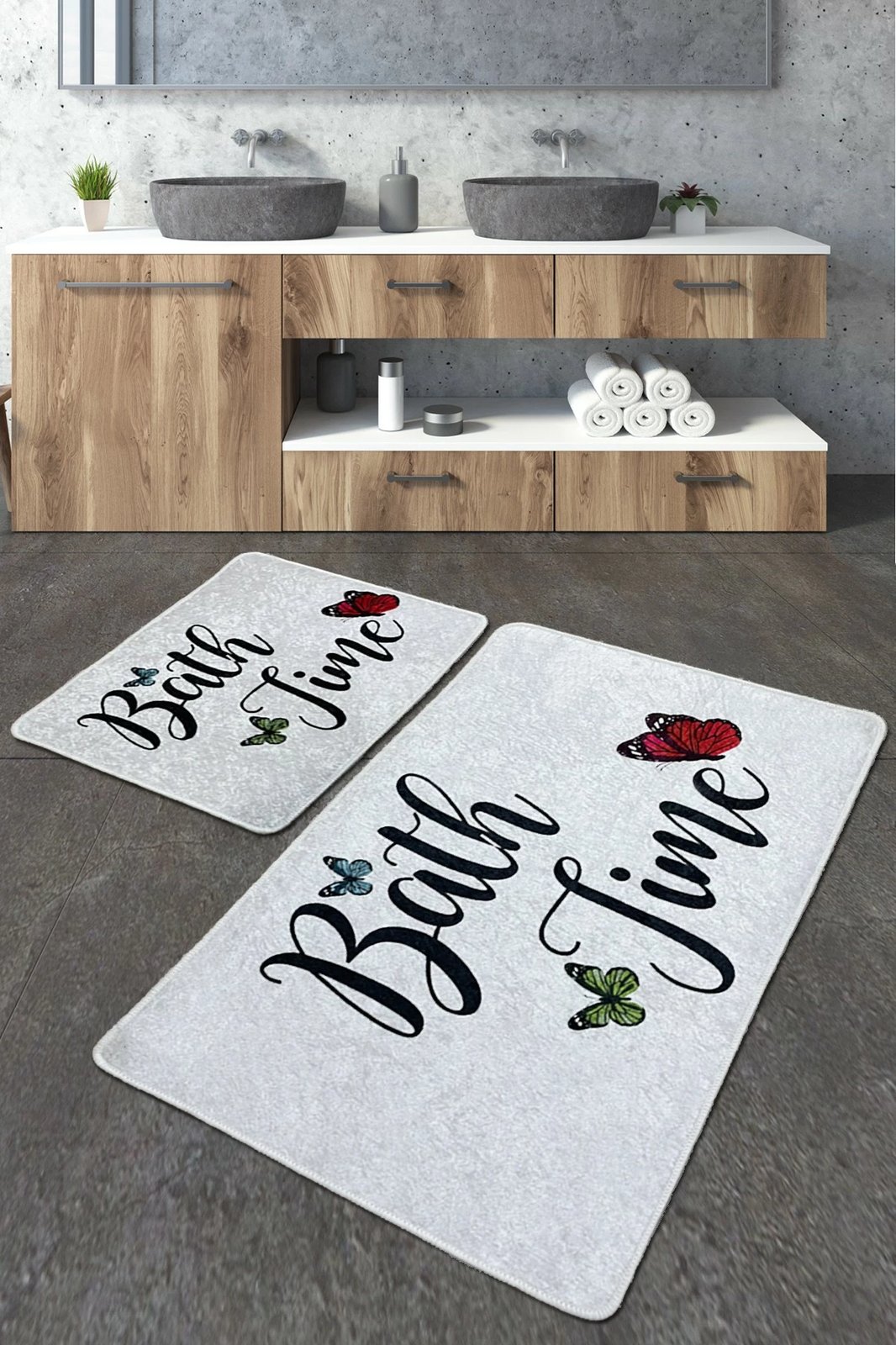 Set tapetash për banjo, 2 copë, Mijölnir Amalfi Djt, shumëngjyrëshe