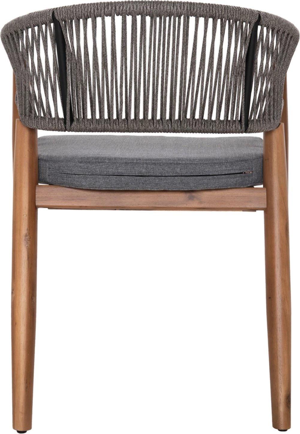 Karrige për tavolinë terase NAVAN FH6135.01 dru akacie natyrale-litar najloni gri 59x58x76Hcm., set prej 4 copë