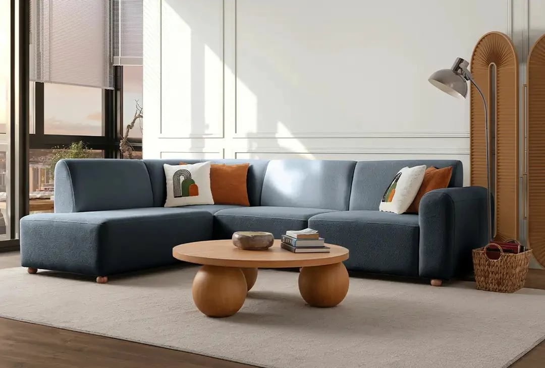 Këndore S-Loft majtas, ngjyrë kaltër, Atelier del Sofa