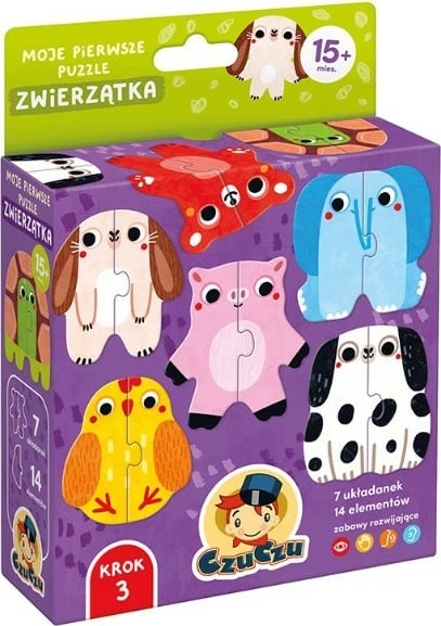 Puzzle për fëmijë CzuCzu My First Puzzles - Animals, 14 pjesë, shumëngjyrëshe
