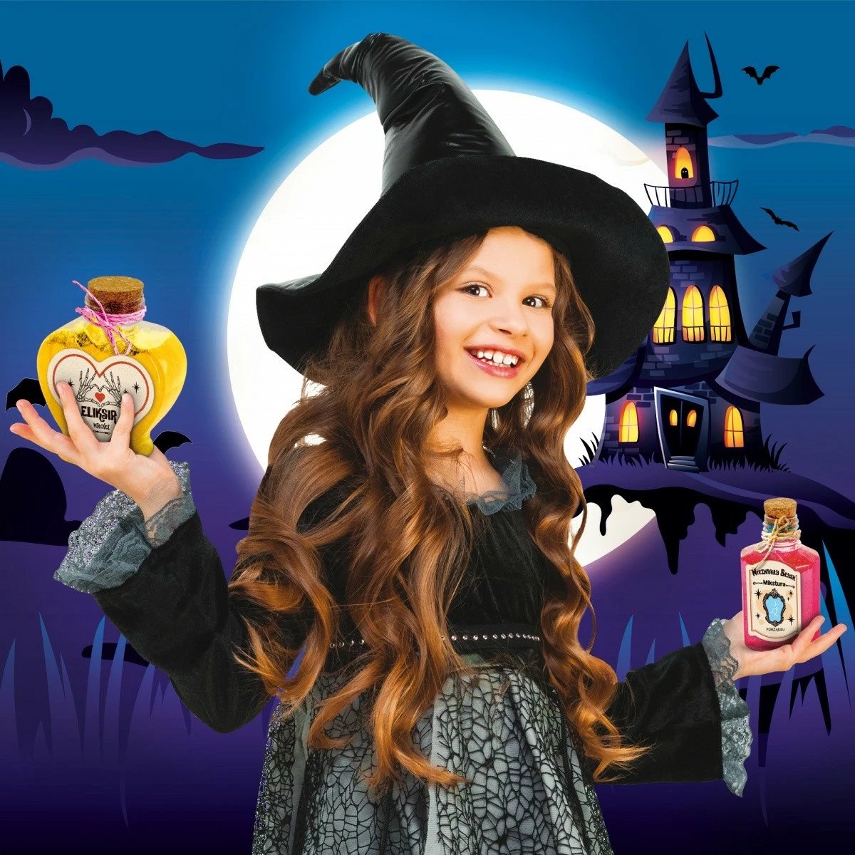 Set eksperimentesh shkencore, Lisciani, Crazy Science Witch's House 304-PL100255, edukativ për fëmijë 7+, pa bateri, set