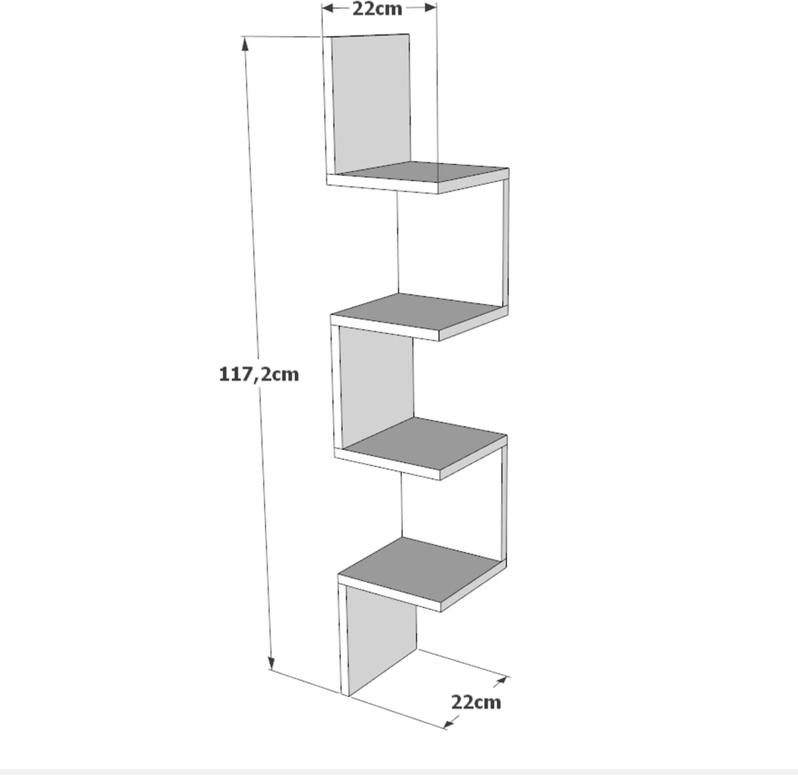 Raft muri Skye Decor, ngjyrë Atlantic Pine, Wl9-A