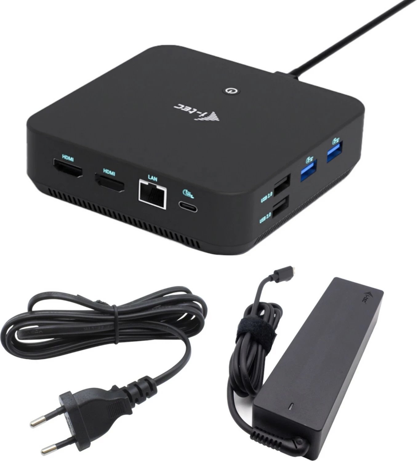 Doking stacion i-tec USB-C DP Dual HDMI 4K 60Hz, 1x USB-C, 5x USB-A, Power Delivery 100W, LAN, Audio, ngjyrë e zezë