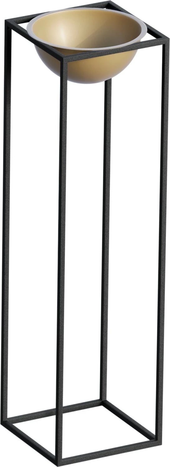 Vazo dekorative, Evila Originals, GED-020-A, e zezë dhe e artë, 28x80x28cm