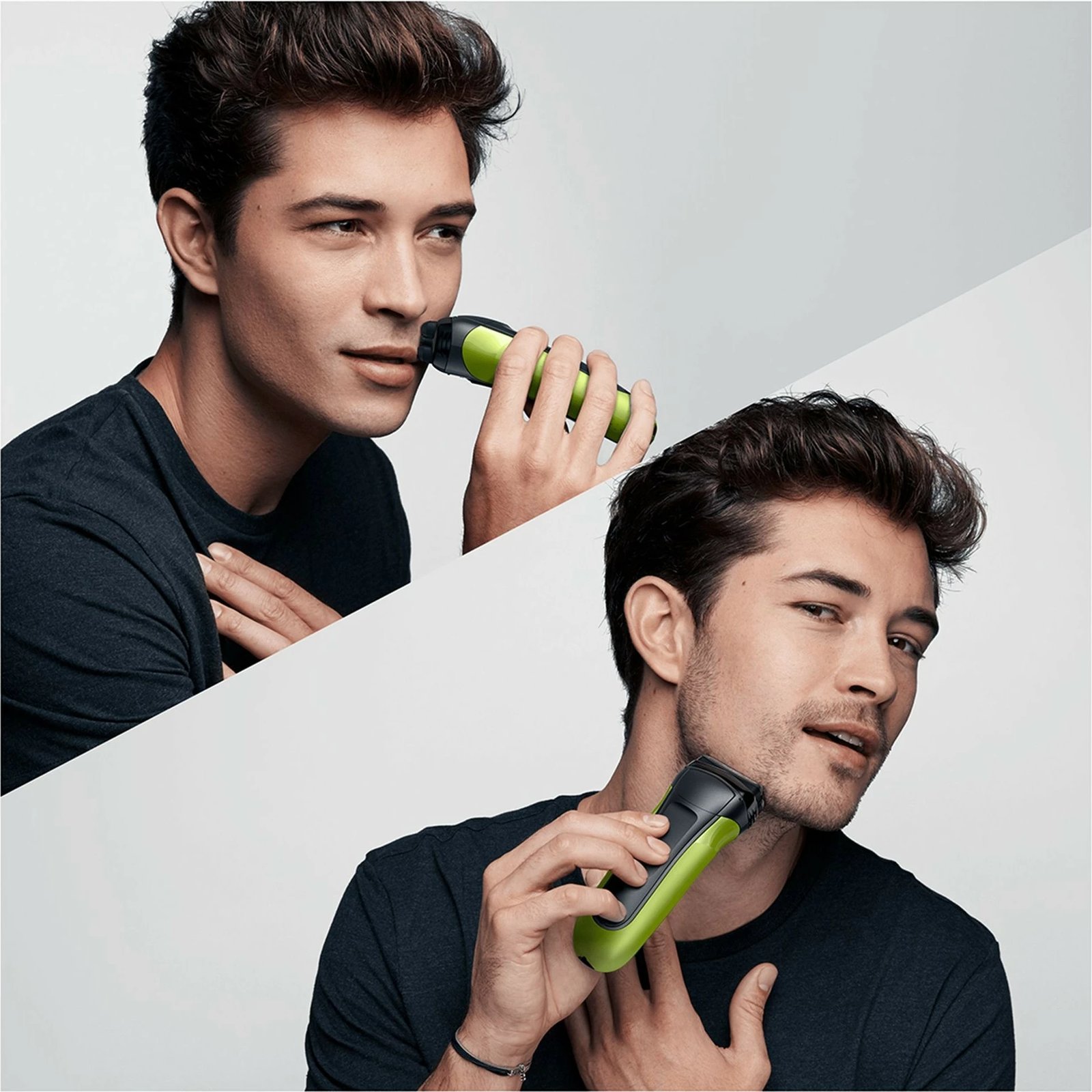 Makinë rroje Braun Series 3 300, elektrik, 3 koka, LED, e zezë/e gjelbër