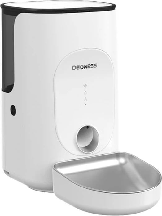 Shpërndarës ushqimi për qen Dogness F16 Stainless, 4L, smart, WiFi, i bardhë