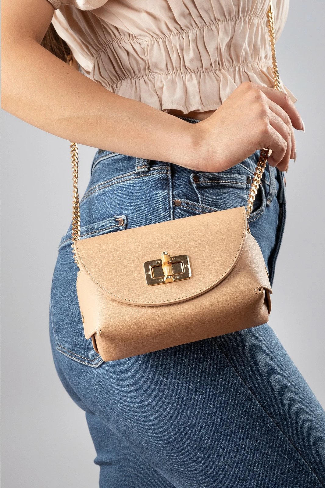 Çantë supi Zoozie Bags, ngjyrë mink, Fonte