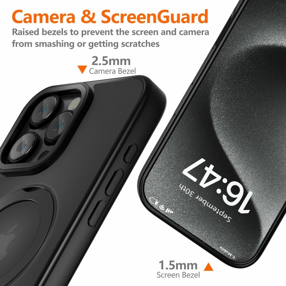 Mbështjellës Tech-Protect MagRing MagSafe për iPhone 16 Pro Max, i zi