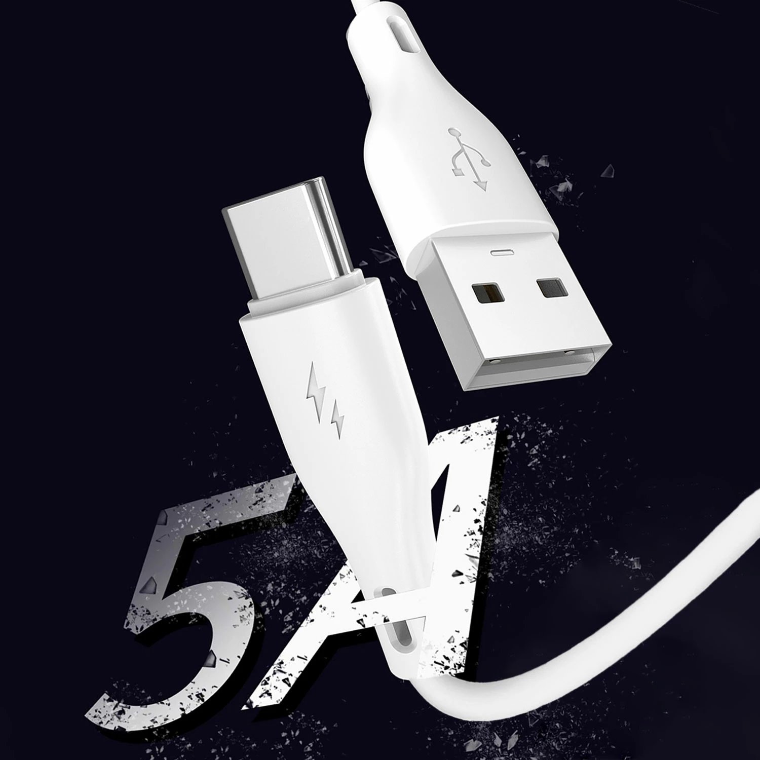 Kabllo Dudao L2T, USB në Type-C, 1m, 5A, Bardhë