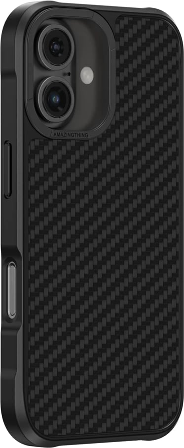 Mbështjellës AmazingThing Titan Max për iPhone 16, fibra aramidi 1500D, i zi