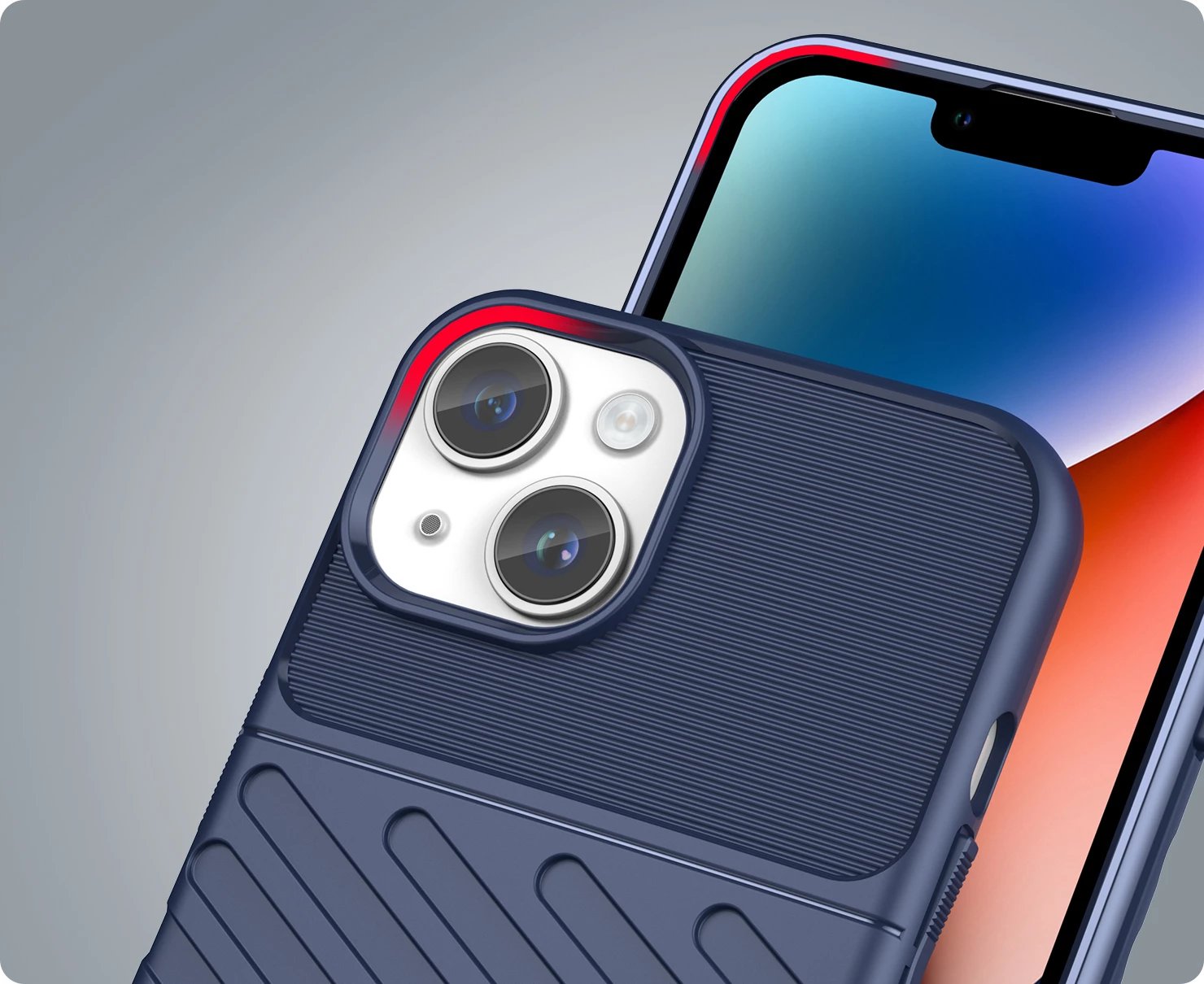Mbështjellës Hurtel Thunder Case për iPhone 14, i fortë, TPU, kaltër