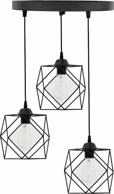 Dritë tavani me 3 llampa, ngjyrë e zezë, 30x30x90cm