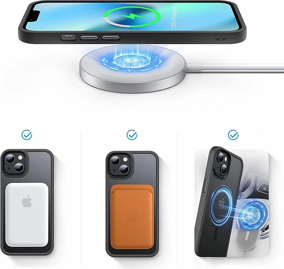 Mbështjellës Tech-Protect MagMat për iPhone 13 Pro, MagSafe, Mat, Zi
