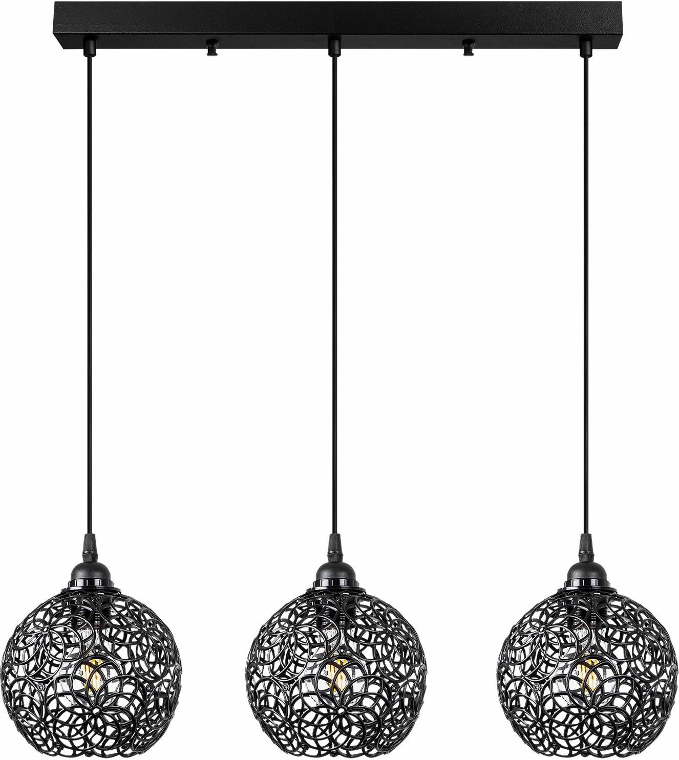 Llambë tavani Opviq Hay, e zezë, 69x17x113 cm