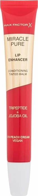 Balsam për buzë Max Factor Miracle Pure Lip Enhancer 070 Peach Cream për femra, 12ml