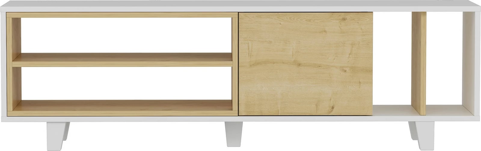 Komodë TV Skye Decor, ngjyrë e bardhë dhe lis, Rosmar