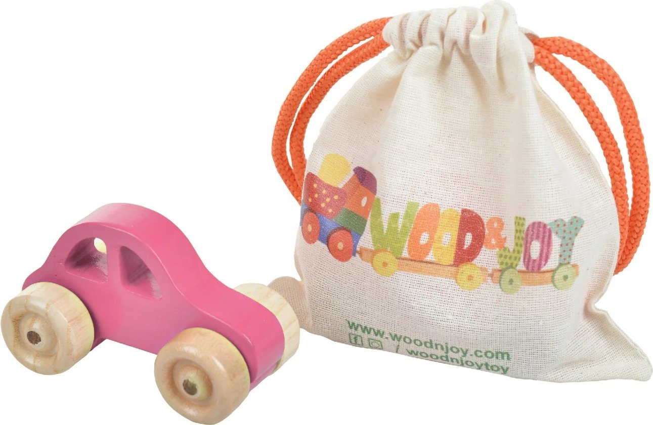 Lodër makinë prej druri, ngjyrë rozë, Skye Decor