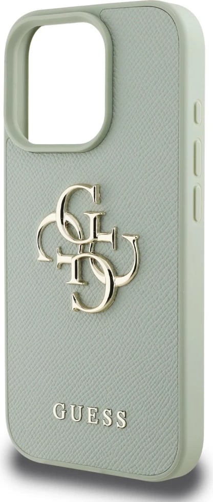 Mbështjellës Guess Grained Big 4G Logo Small Classic Logo për iPhone 16 Pro Max, Gjelbër