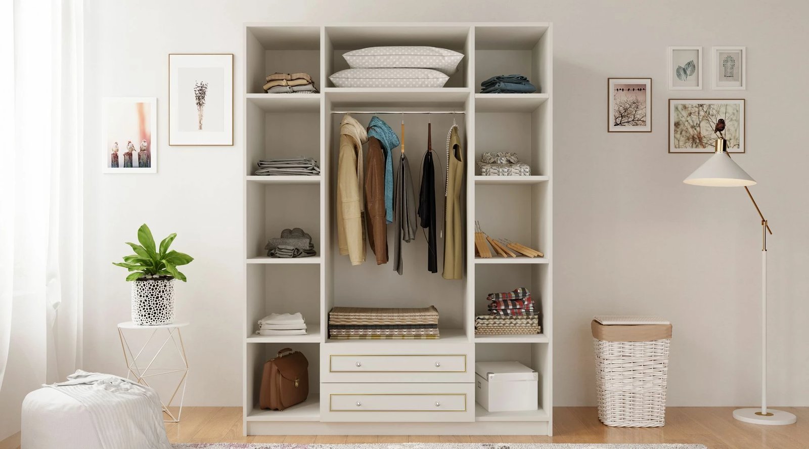 Dollap Skye Decor, RB-079-02, ngjyrë e bardhë mat