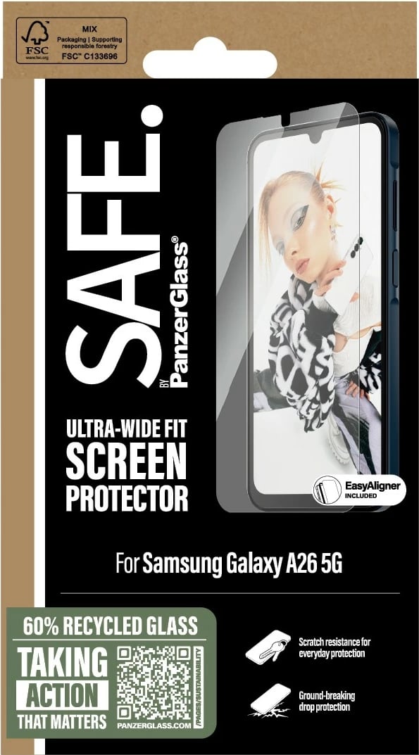 Mbrojtës ekrani PanzerGlass për Samsung Galaxy A26 5G, transparent