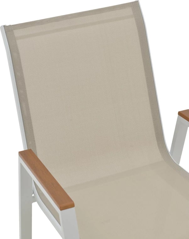 Set tavolinë me 4 karrige Kliton - Azelie, alumin, ngjyrë e bardhë-bezhë, 80x80x74cm