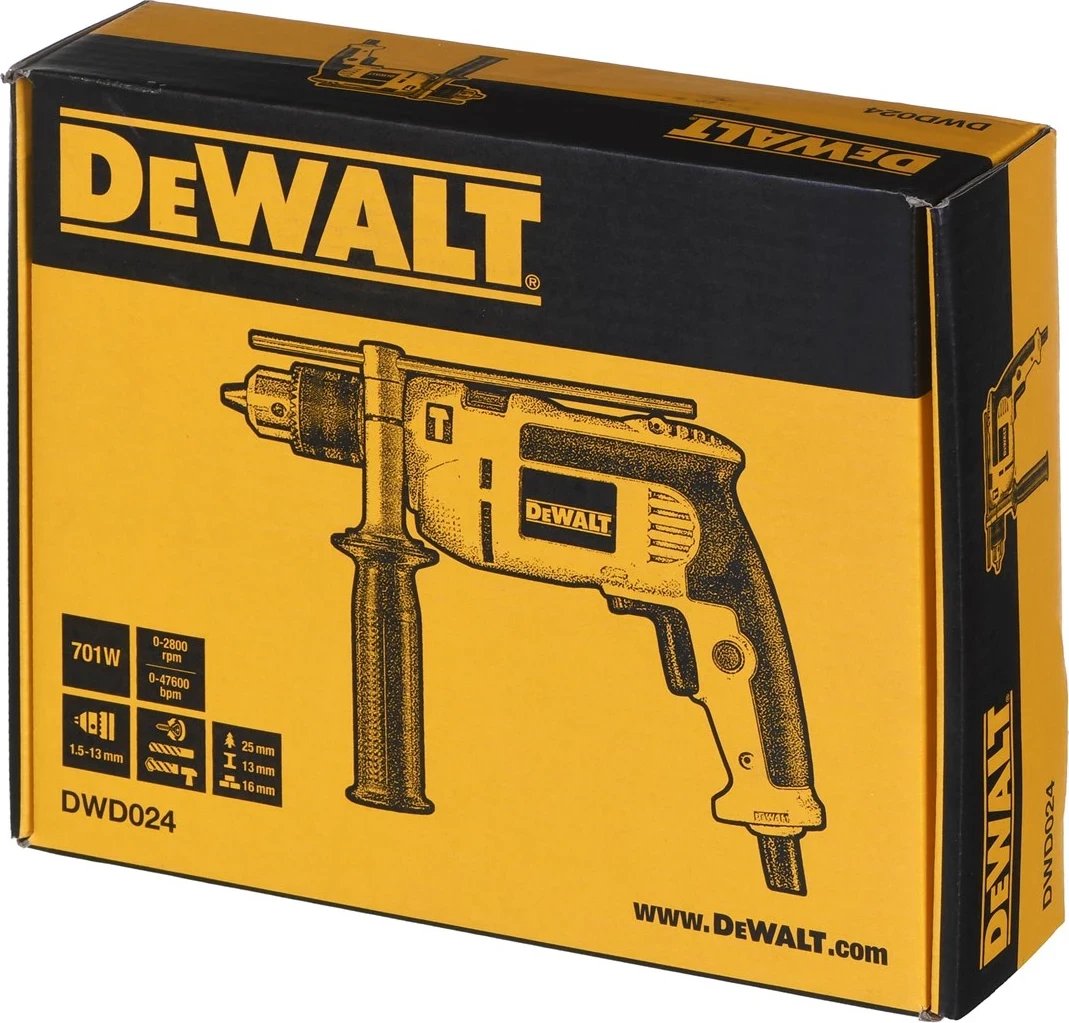 Borë DeWALT DWD024, Key, Zi, Argjendtë, E verdhë, 2800 RPM, 16.5 kg Borë DeWALT DWD024, Key, Zi, Argjendtë, E verdhë, 2800 RPM, 16.5 kg