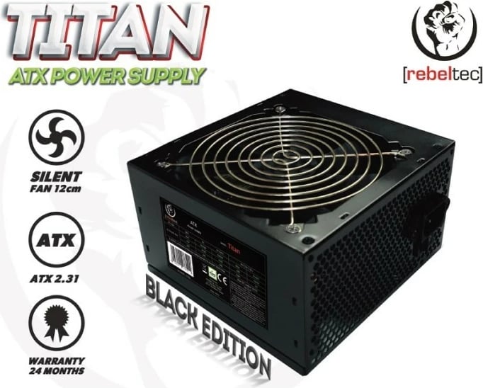 Kasë energjie Rebeltec TITAN 450, ATX 2.31, 450W, Black Edition
