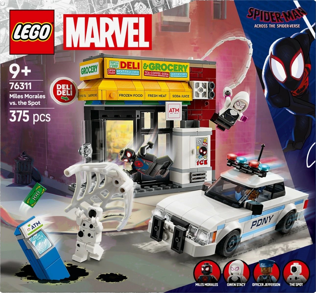 Set LEGO Marvel Super Heroes 76311 Miles Morales vs Spot, 375 pjesë