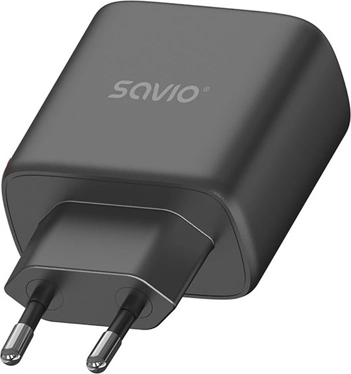 Karikues rrjeti Savio LA-06/B, 30W, Quick Charge 3.0, Power Delivery 3.0, 2 porta, i zi