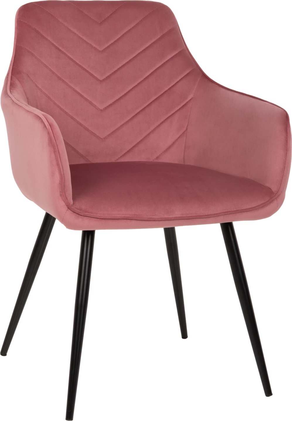 Karrige LATRELL FH8582.02 kadife rozë e zbehtë & këmbë metali të zeza 55x57x84Hcm., set prej 2 copash