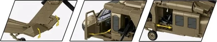 Set lodrash ndërtimi Cobi Klocki Sikorsky UH-60 Black Hawk, 928 pjesë, bezhë