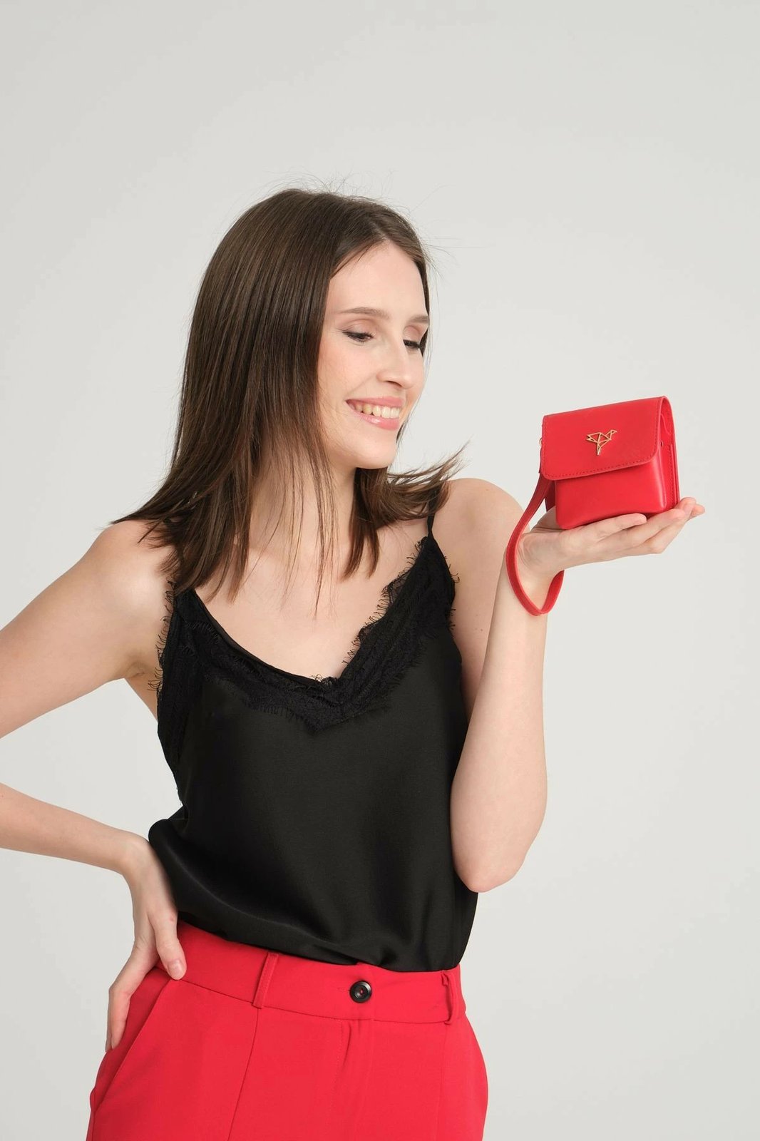 Portofol për gra, ngjyrë e kuqe, Zoozie Bags, Mini Best