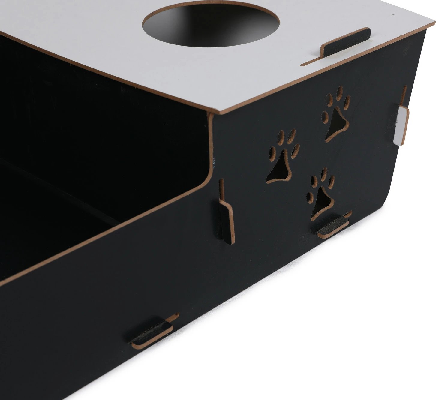 Shtrat për mace Aberto Design, 200, i zi dhe i bardhë, MDF, i çmontueshëm, 60x40x15cm