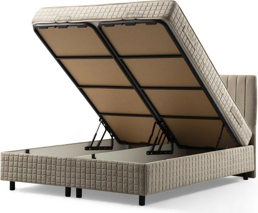 Baza dhe shtrati dopio me shpinore Skye Decor, Safir, 140x200, ngjyrë kafe