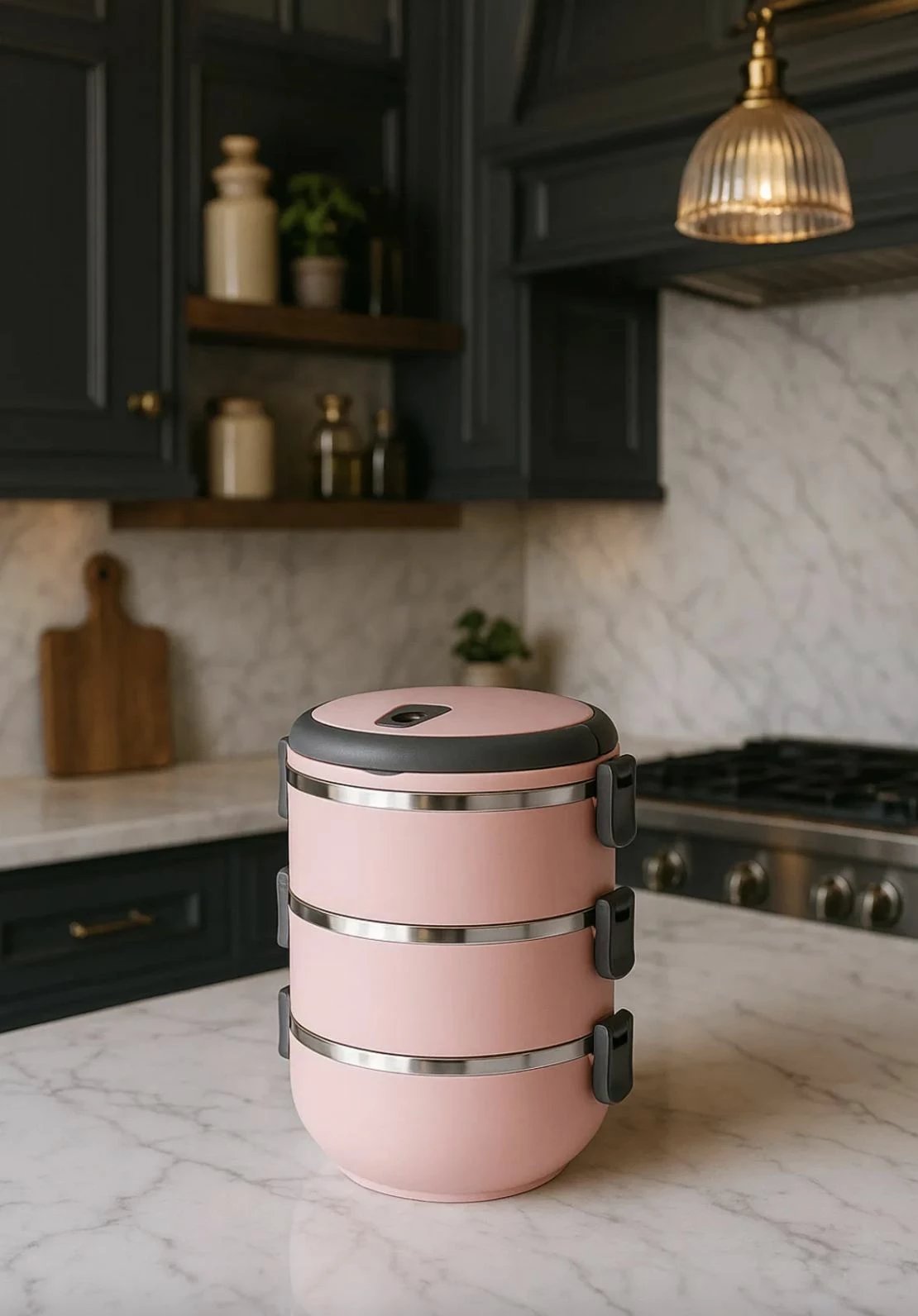 Set kuti ushqimi (3 pjesë), ngjyrë rozë, Hermia POTP3