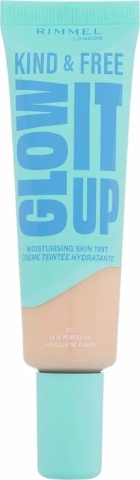 Fondatinë për femra Rimmel London Kind & Free Glow It Up Moisturising Skin Tint 001 Fair Porcelain, 30ml