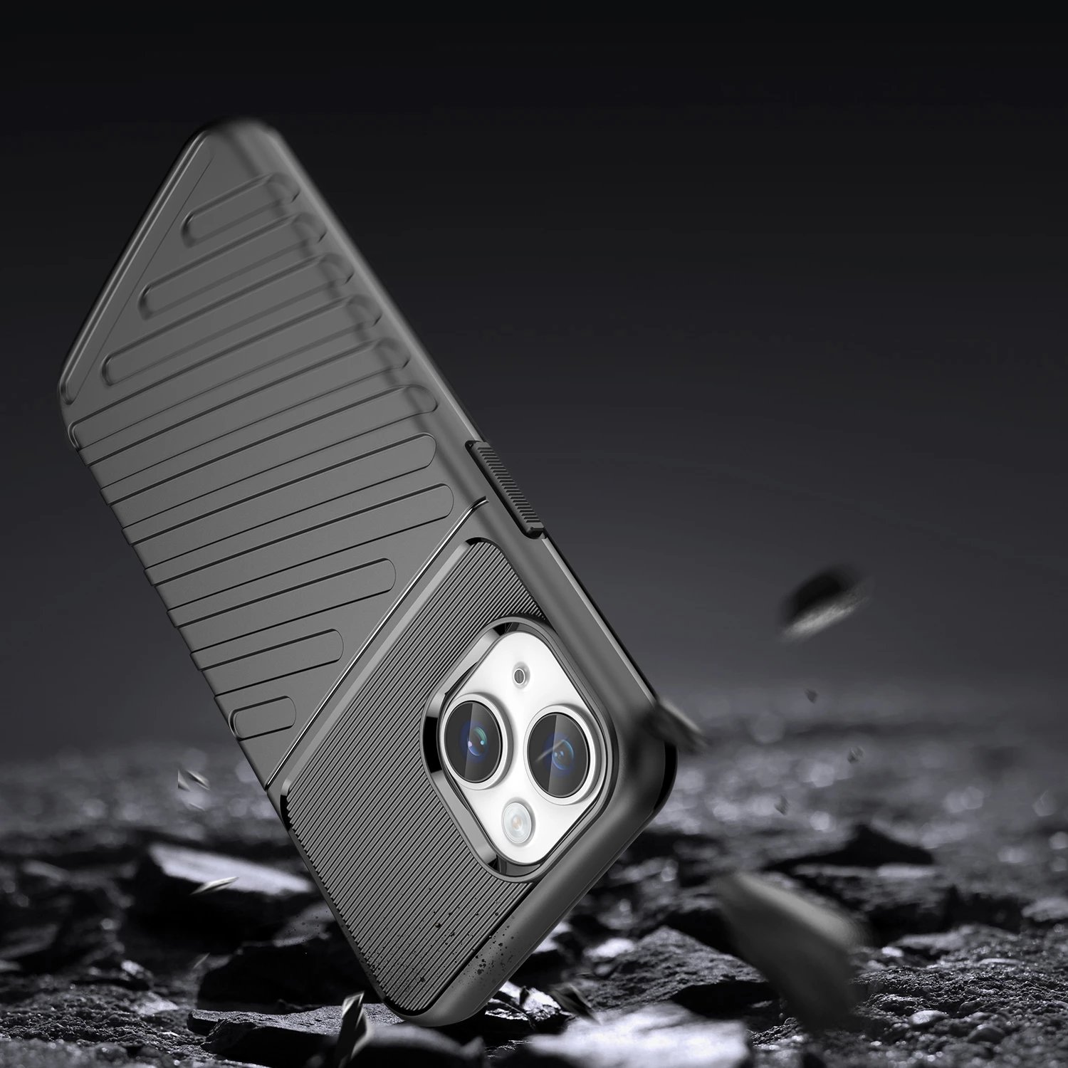 Mbështjellës iPhone 14 Plus Hurtel Thunder Case, i zi