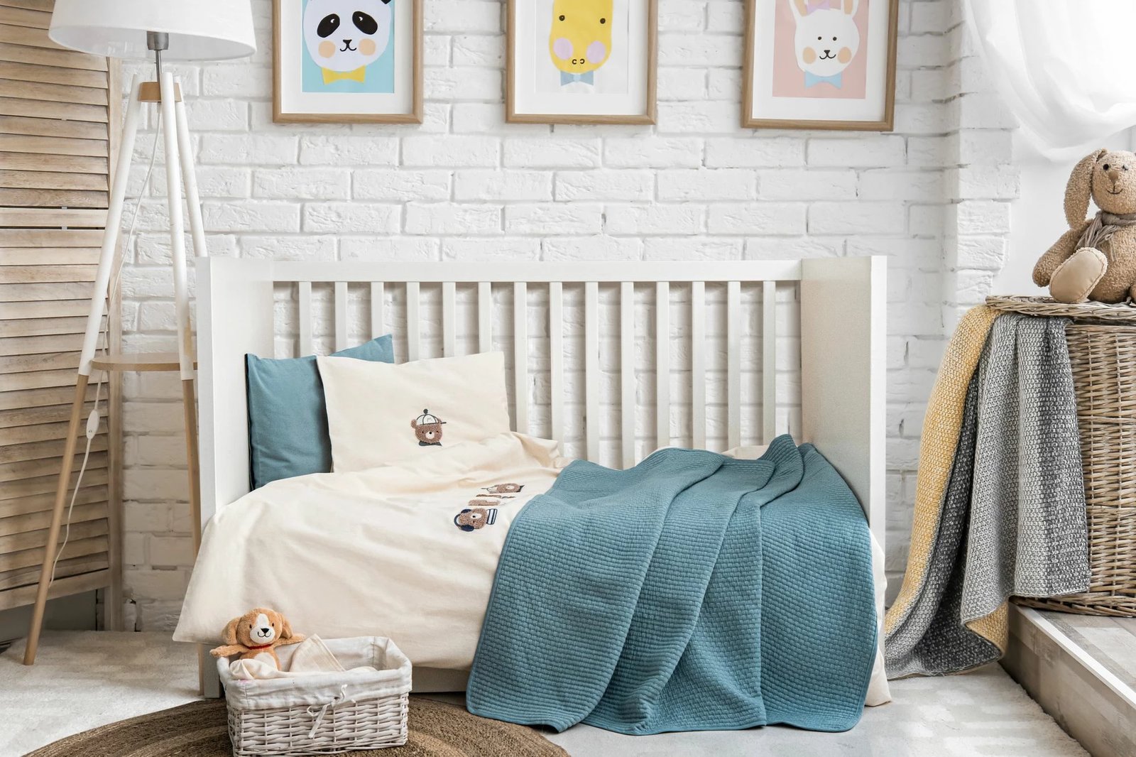 Set mbulesash për krevat fëmijësh, Mr. Bear, ngjyrë turquoise