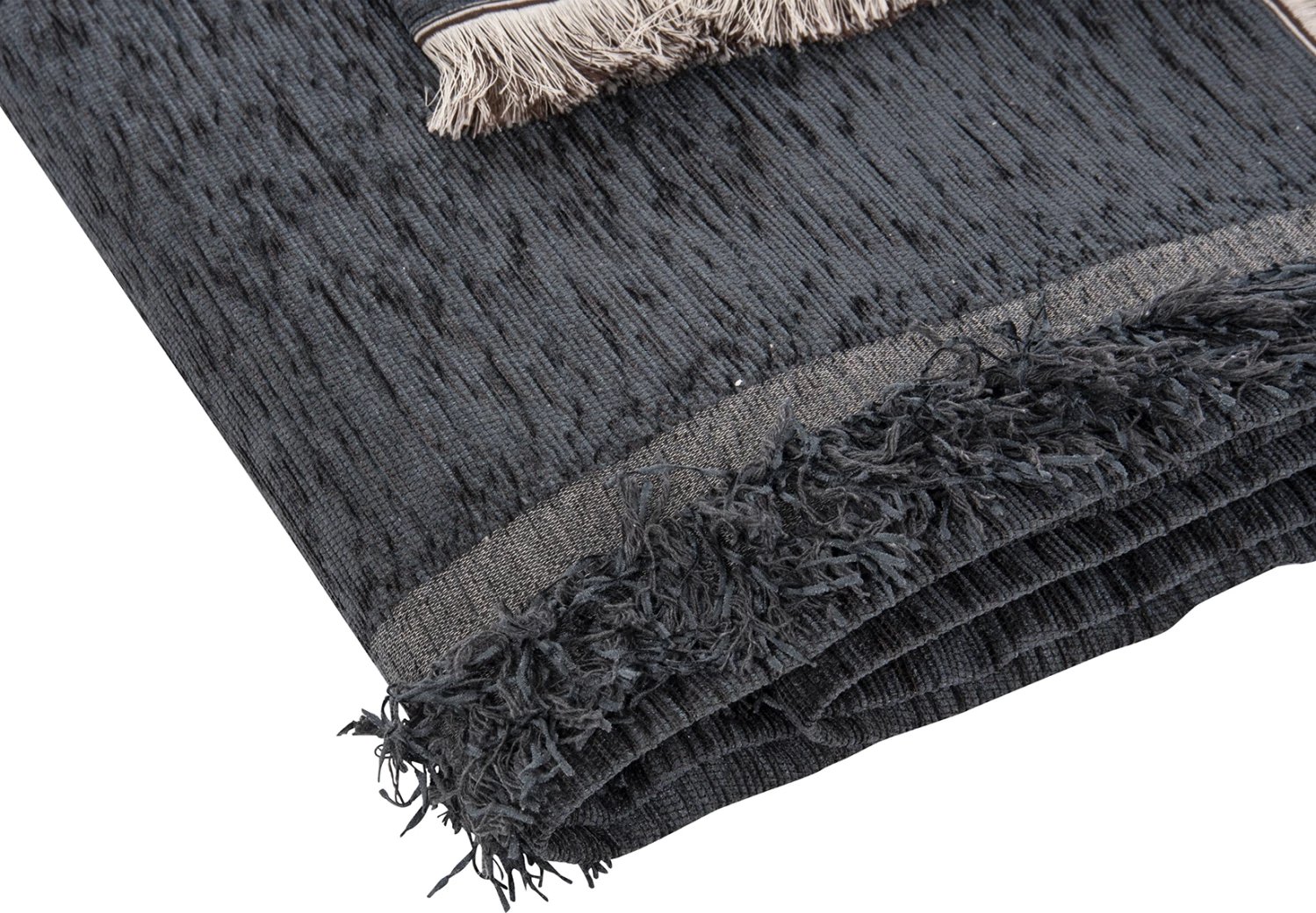 Mbulesë divani me franja DREAMTOPIA FH12161.09 ngjyrë blu e errët 245x170cm