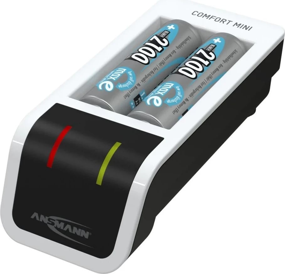 Karikues baterish ANSMANN Comfort Mini, 2x AA 2100 mAh, LED, USB, Zi