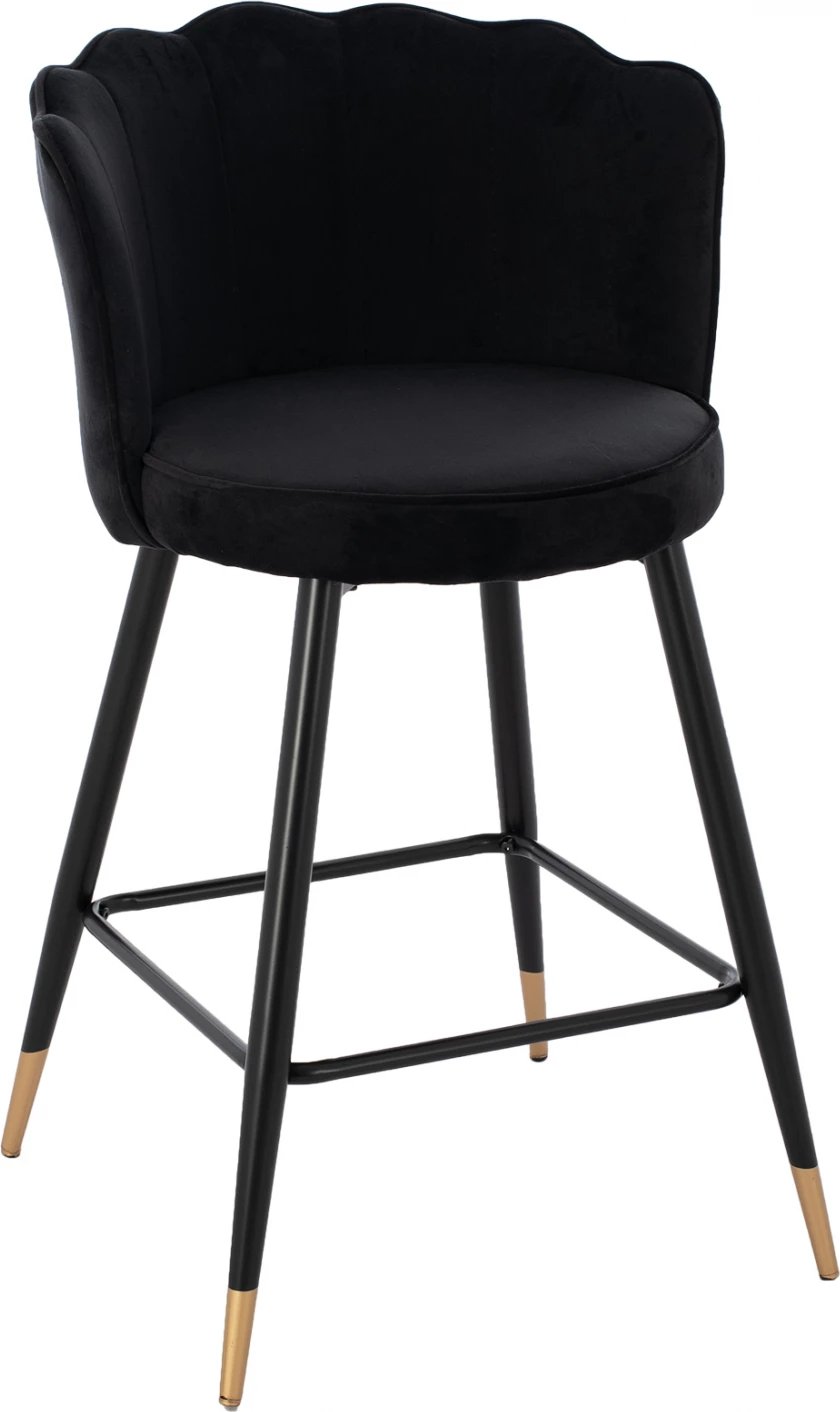 Karrige për bar mesatare FH8736.04 kadife e zezë me kornizë metalike 50x50x90 cm., set prej 2 copë