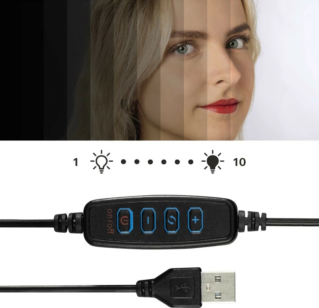 Ring light Hama Spotlight Smart 80 me mini tripod, 430g, e zezë