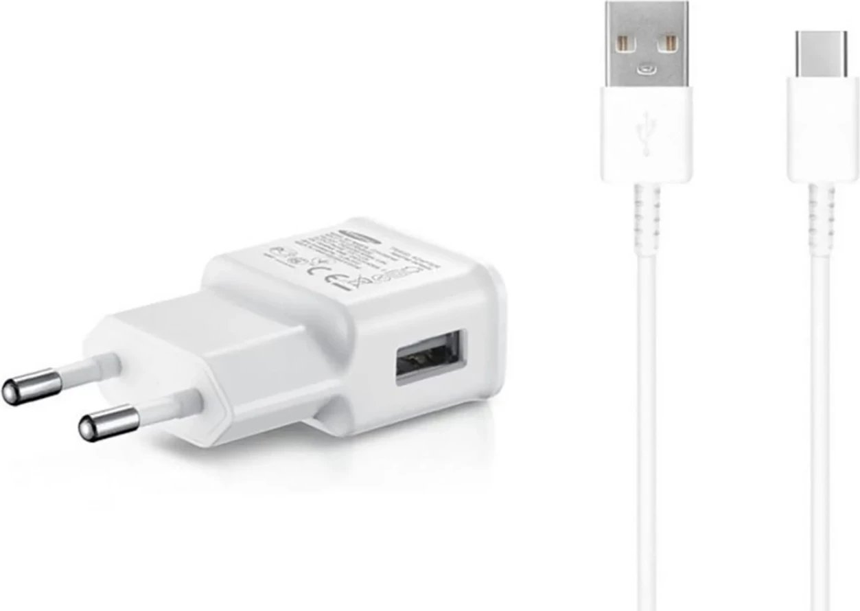 Karikues muri Samsung EP-TA200EWE me kabllo USB-A në USB-C 1m, 15W, Bardhë
